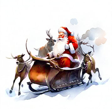 AI generated Christmas present from Santa Claus photo