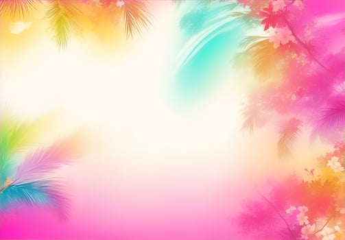 AI generated summer themed setting background, AI generated. photo