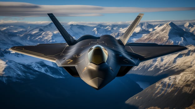 AI generated Modern fighter jet in flight photo