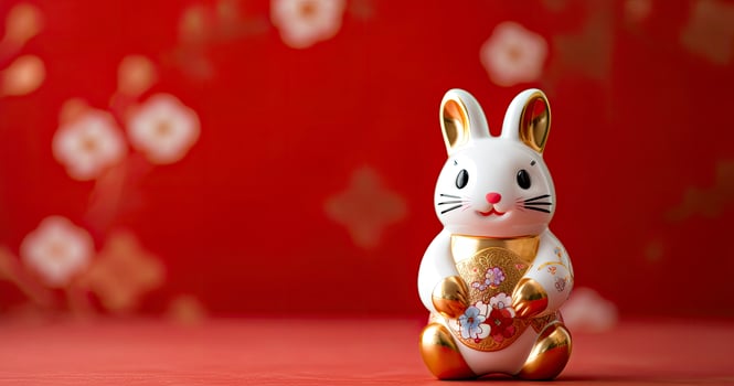 AI generated Chinese new year, year of the rabbit festival celebration background photo