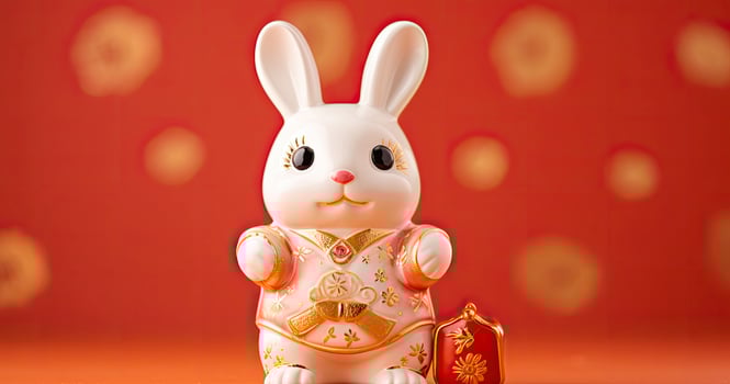 AI generated Chinese new year, year of the rabbit festival celebration background photo