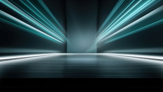 AI generated a dark space with light streams coming out, photo