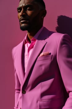AI generated man with pink suits photo