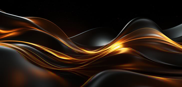 AI generated a black and gold background with wavy black lines photo