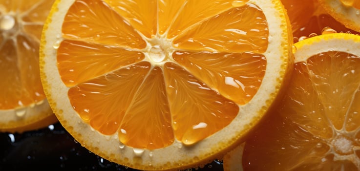 AI generated a close up image of orange slices photo