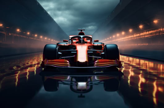AI generated sport car on trace background photo
