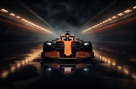 AI generated sport car on trace background photo