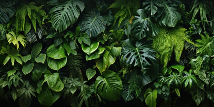 AI generated tropical foliage, plants photo
