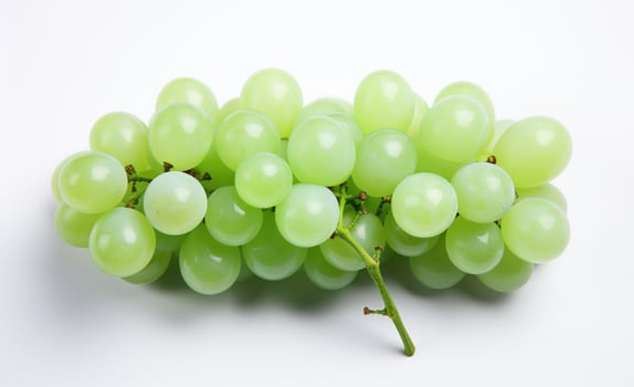 AI generated whole bunch white grape on white background photo