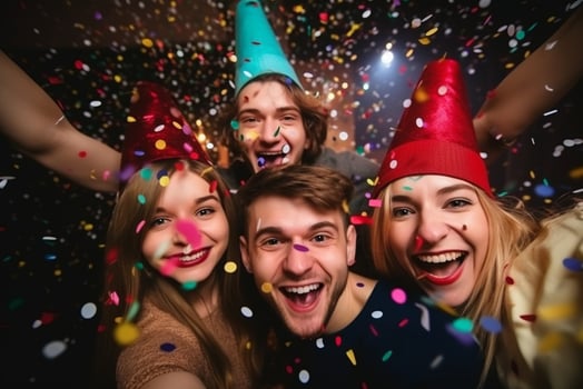 AI generated laughing and celebrating the new years eve photo