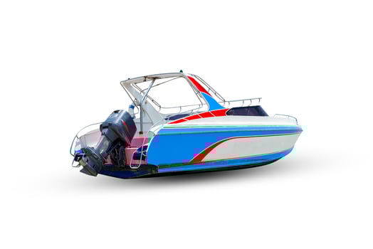 Speed boat on white background photo