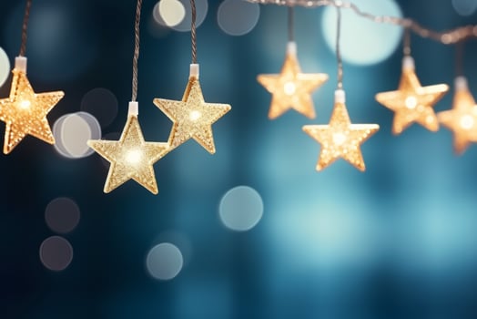 AI generated A string of lights with stars photo