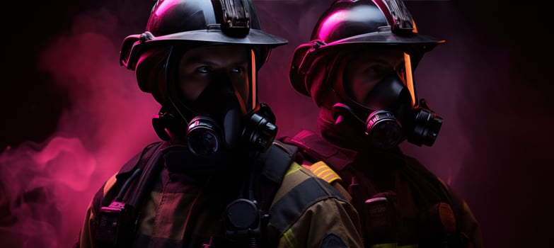 AI generated two firefighters are walking out in an area photo