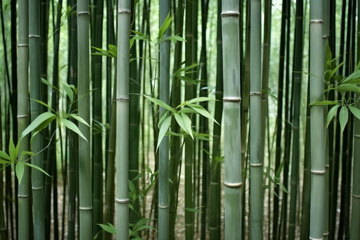 AI generated mountain bamboo forest, foggy background, landscape photo