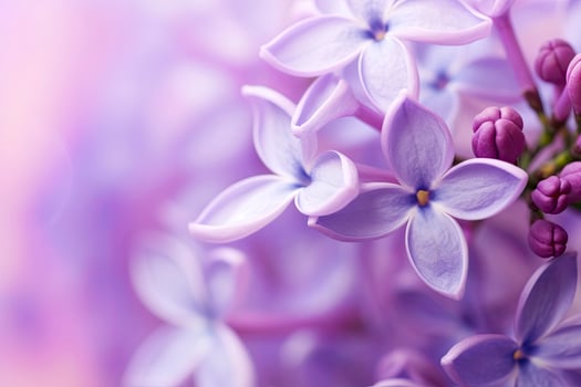 AI generated Lilac blossom macro background with copy space. AI Generated photo