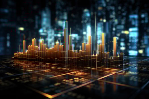 AI generated Stock market or forex trading graph. AI Generated photo