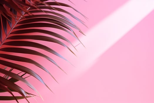 AI generated Curving palm leaf and its shadow monochrome natural background photo