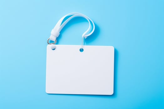 AI generated Vertical id card with holder mockup photo