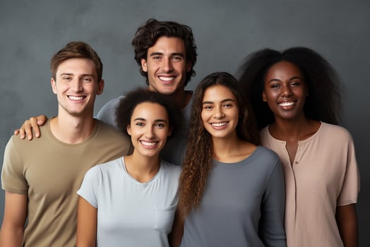AI generated Close up on people getting stronger together photo