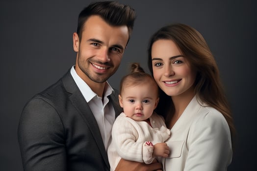 AI generated hugging happy beautiful family photo