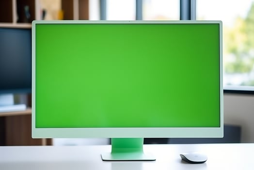 AI generated a blank an empty monitor led LCD screen for mockup in office photo