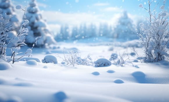 AI generated Winter background of snow and frost with free space for your decoration photo