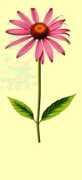 AI generated Illustration of Echinacea purpurea generative ai. A classic North American prairie plant with showy large flowers. photo