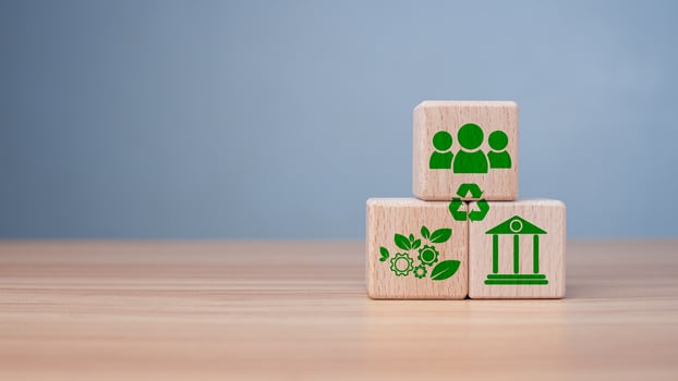 ESG concept of environmental, social and governance photo