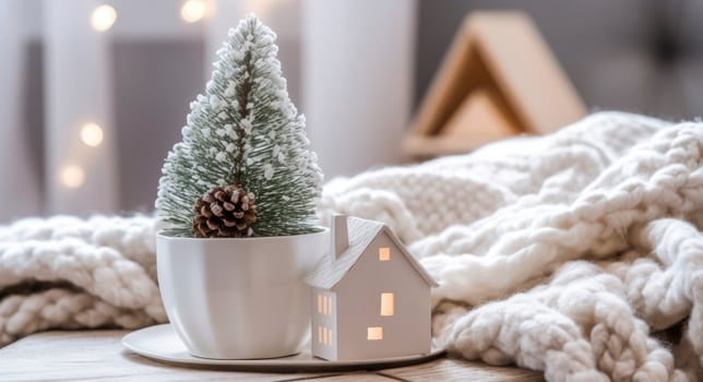 AI generated A cozy concept of festive home decoration for Christmas. AI Generated photo