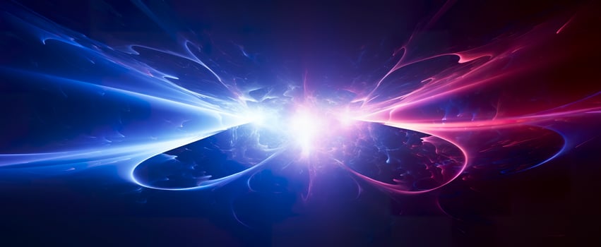 AI generated Neon colored glowing high energy singularity in space, 3D rendering. AI Generated photo