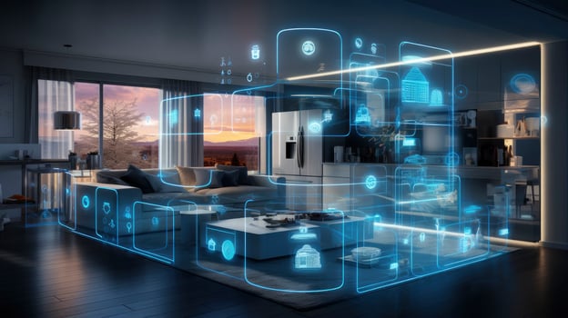 AI generated Connected Living, The IoT Revolution in Smart Homes. AI Generated photo