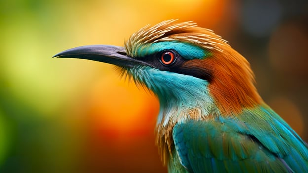 AI generated Turquoise Browed Motmot in vibrant colors. Generative AI photo