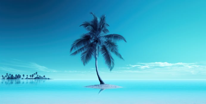 AI generated palm tree on the beach photo