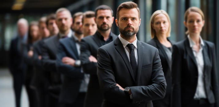 AI generated several business people standing in line photo