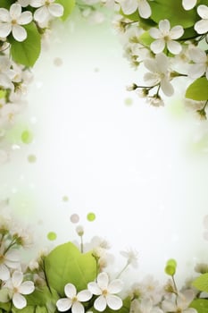 AI generated spring is a magic season. beautiful photorealistic wallpaper with copy space for text photo