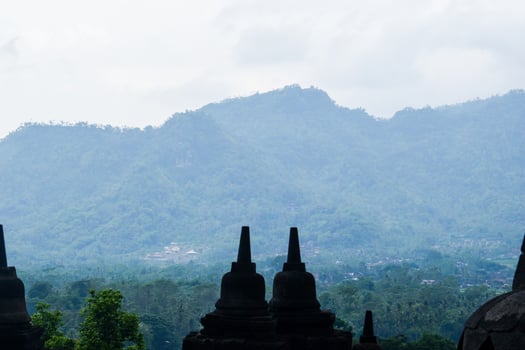 Beautiful silhouette of Borobudur temple photo