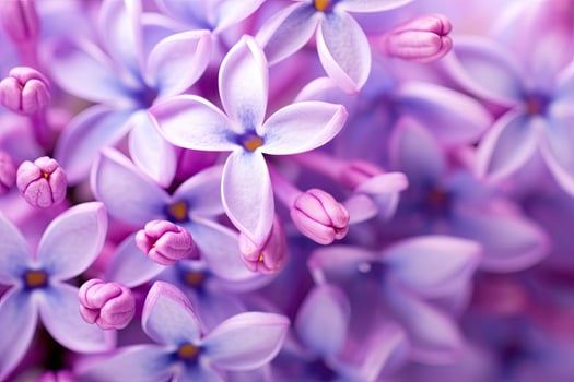AI generated Lilac blossom macro background with copy space. AI Generated photo