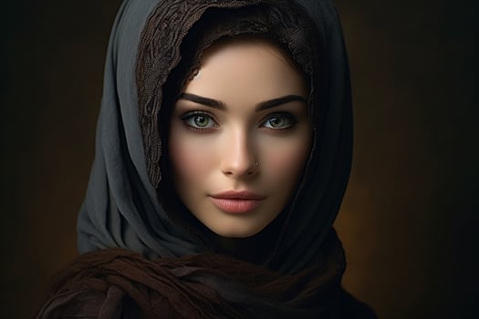 AI generated Beautiful women wearing hijab generative AI photo