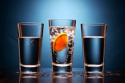 AI generated Concept of strong alcoholic drink. vodka drink. Generative AI photo