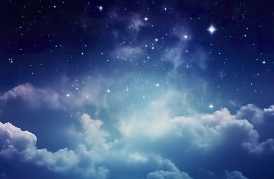 AI generated Space of night sky with clouds and stars. Generative AI photo