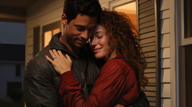 AI generated A cute couple loving and romantic moment photo