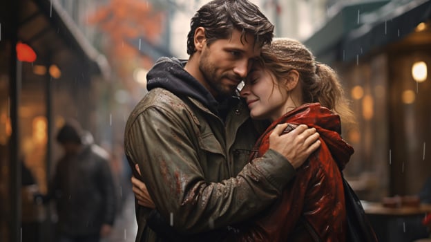 AI generated A cute couple loving and romantic moment photo