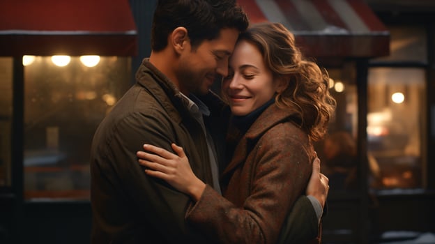 AI generated A cute couple loving and romantic moment photo