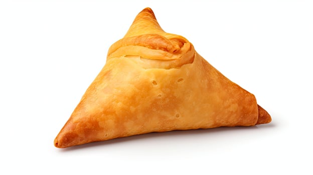 AI generated Tasty samosa isolated on white background.  AI Generated. photo