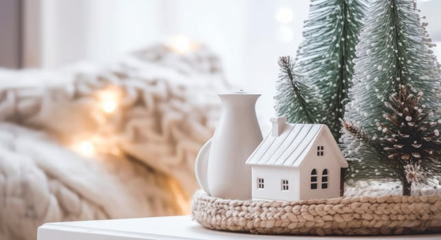 AI generated A cozy concept of festive home decoration for Christmas. AI Generated photo