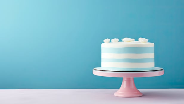 AI generated Happy Birthday cake for party. AI Generated photo