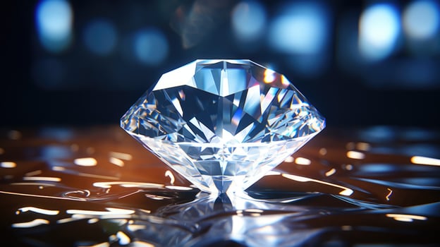 AI generated luxury gift a diamond shine with lights, ai photo