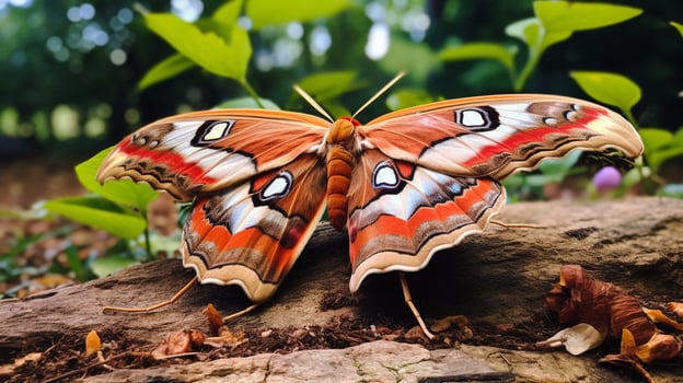 AI generated Photo of Atlas Moth on a ground. Generative AI
