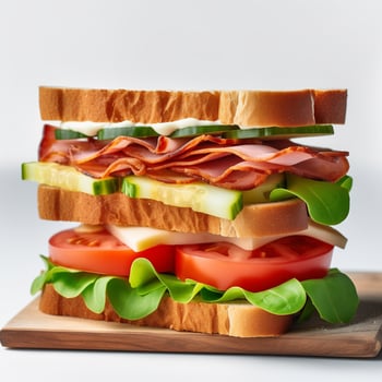 AI generated Compilation of Visually Appealing Sandwishes with a Variety of Colorful Ingredients photo