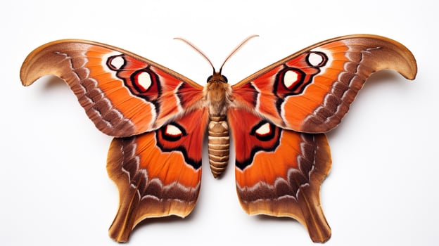 AI generated Photo of Atlas Moth isolated on white background. Generative AI
